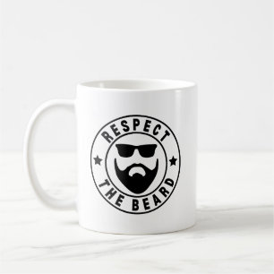 Zwart-wit typografie minimalistische baard koffiemok