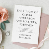 Zwart-wit typografie minimalistische bruiloft kaart