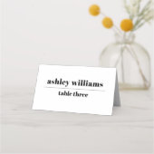 Zwart wit typografie minimalistische bruiloft plaatskaartje (Voorkant)