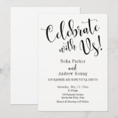 Zwart Wit Typografie Na Bruiloftsfeest Kaart (Voorkant / Achterkant)