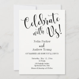 Zwart Wit Typografie Na Huwelijksfeest Viering Kaart