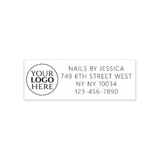 Zwart-Wit-Typografie Nagelsalon Zelfinktende Stempel