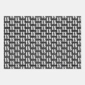 Zwart Wit Typografie Nummers 18e Verjaardag Inpakpapier Vel (Voorkant)