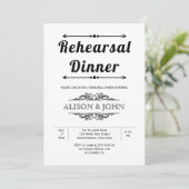 , zwart-wit-typografie-repetitie diner kaart (Staand voorkant)