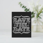 zwart-wit typografie Save the Date Aankondigingskaart (Staand voorkant)