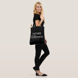Zwart-wit typografie Schoon moderne motivatie Tote Bag