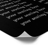 Zwart-Wit Typografie Trouwstoelindeling Poster (Hoek)
