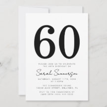 Zwart Wit Typografie Zestig 60ste Verjaardagsfeest