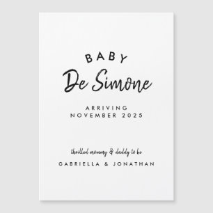Zwart Wit Typografie Zwangerschap Magnetische Kaar