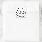 Zwart-wit Typografische Liefde Sticker (Tas)