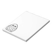 Zwart-wit uil Illustratie Notitieblok (Linkerzijde)