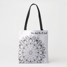 Zwart-wit uil mandala herbruikbare boodschappentas tote bag