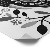 Zwart-wit Uil Poster (Hoek)