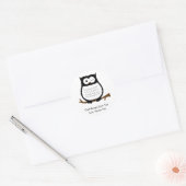 Zwart-wit Uil Sticker (Envelop)