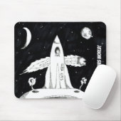 Zwart-wit uit dit wereldruimteschip muismat (Met muis)