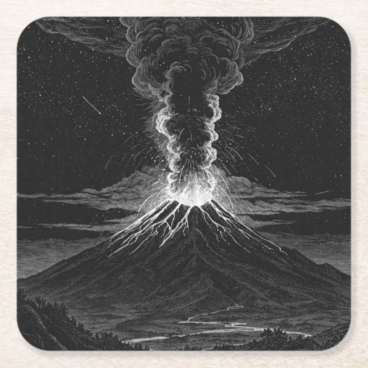 Zwart-wit uitbarstingen in de ruimte kartonnen onderzetters (Voorkant)