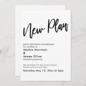 Zwart Wit Uitgesteld Bruiloft Nieuw Plan Update Ka Kaart (Voorkant / Achterkant)