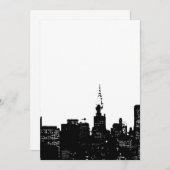 Zwart-wit uitnodiging New York (Voorkant / Achterkant)