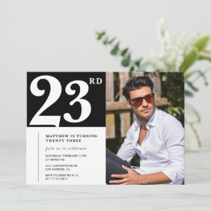 Zwart-wit uitnodigingen voor 23ste verjaardag