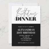 Zwart-wit uitnodigingen voor 31e verjaardag Dinner (Voorkant)