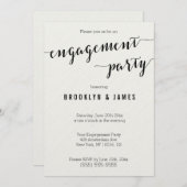 Zwart-wit uitnodigingen voor verlovingsfeest (Voorkant / Achterkant)