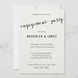 Zwart-wit uitnodigingen voor verlovingsfeest
