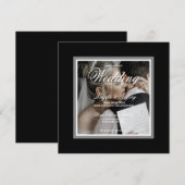 Zwart & wit uitnodigingskaart kaart (Voorkant / Achterkant)