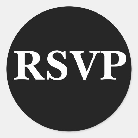 Zwart-wit uitnodigingszegel ronde sticker (Voorkant)