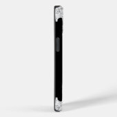 Zwart wit uitstrijken Glitter Silver Monogram Case-Mate iPhone Case (Achterkant / Rechts)