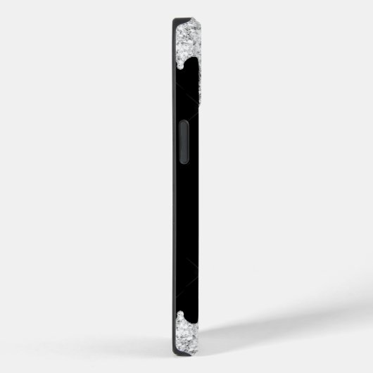 Zwart wit uitstrijken Glitter Silver Monogram Case-Mate iPhone Case (Achterkant / Rechts)