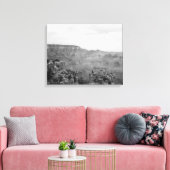 Zwart-wit Uitzicht over de Grand Canyon 16x20 Canvas Afdruk (Insitu (Woonkamer))