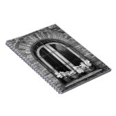 Zwart-wit uitzicht van ramen en bloempotten notitieboek (Rechterzijde)