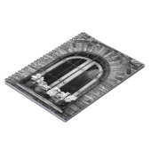 Zwart-wit uitzicht van ramen en bloempotten notitieboek (Linkerzijde)