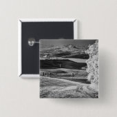 Zwart-wit uitzicht van wikkelweg vierkante button 5,1 cm (Voorkant /achterkant)