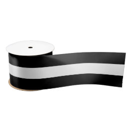 Zwart-wit Ultra Wide Stripe Satijnen Lint