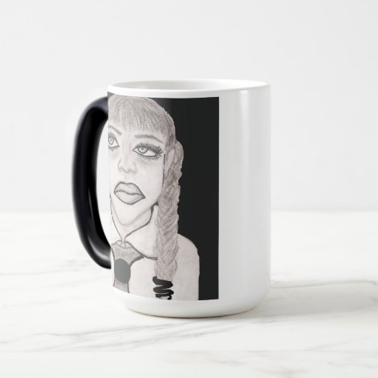 Zwart-wit Unamused Mok (Voorkant links)