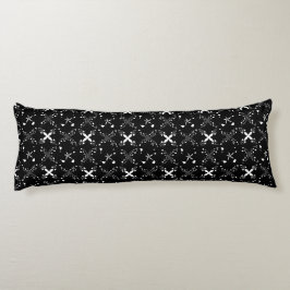 Zwart-wit uniek Abstract bloemmotief Lichaamskussen