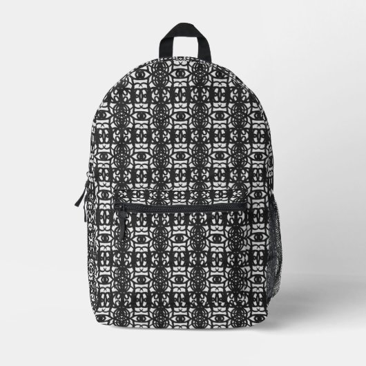 Zwart & wit uniek abstract patroon bedrukte rugzak (Voorkant)