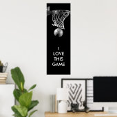 Zwart & Wit Uniek Basketbal Art Poster (Thuiskantoor)