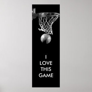 Zwart & Wit Uniek Basketbal Art Poster
