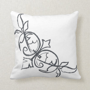 Zwart-wit uniek Embleem 16x16 Cool Art Pillow Kussen