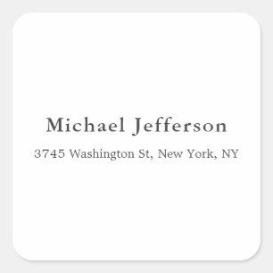Zwart Wit Uniek Klassiek Elegant Eenvoudig Vierkante Sticker