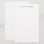 Zwart-wit Uniek Klassiek Elegant Gewoon Laagzand Briefpapier (Voorkant / Achterkant)