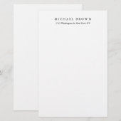 Zwart-wit Uniek Klassiek Elegant Gewoon Laagzand Briefpapier (Voorkant / Achterkant)