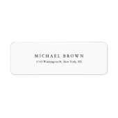 Zwart-wit Uniek Klassiek Elegant Gewoon Laagzand Etiket (Voorkant)
