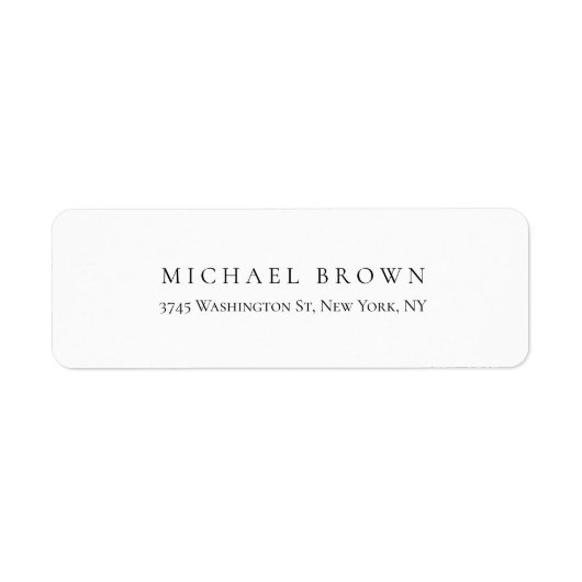 Zwart-wit Uniek Klassiek Elegant Gewoon Laagzand Etiket (Voorkant)