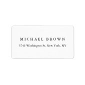 Zwart-wit Uniek Klassiek Elegant Gewoon Laagzand Etiket (Voorkant)