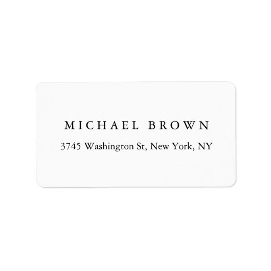 Zwart-wit Uniek Klassiek Elegant Gewoon Laagzand Etiket (Voorkant)