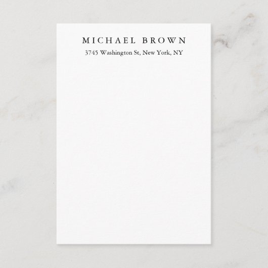 Zwart-wit Uniek Klassiek Elegant Gewoon Laagzand Informatiekaartje (Voorkant)