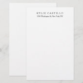 Zwart Wit Uniek Klassiek Professioneel Briefpapier (Voorkant / Achterkant)